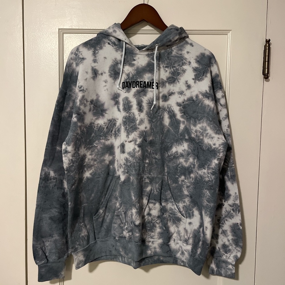Grey and White Daydreamer Hoodie.